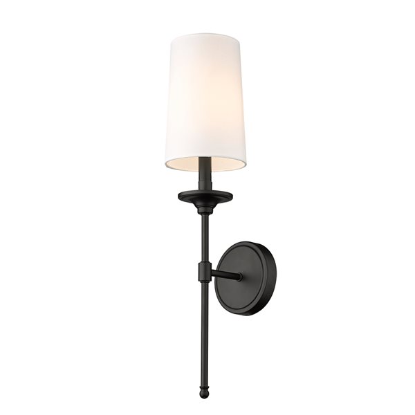Z-lite Emily 5.5-in 1-light Matte Black Traditional Wall Sconce