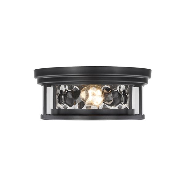 Z-Lite Clarion 5-in x 12-in 2-Light Matte Black Flush Mount Light