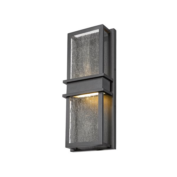 Z-lite Eclipse 18-in Black Hardwired LED Outdoor Wall Light