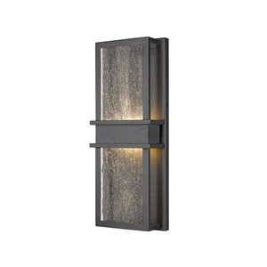 Z-lite Eclipse 18-in Black Hardwired LED Outdoor Wall Light