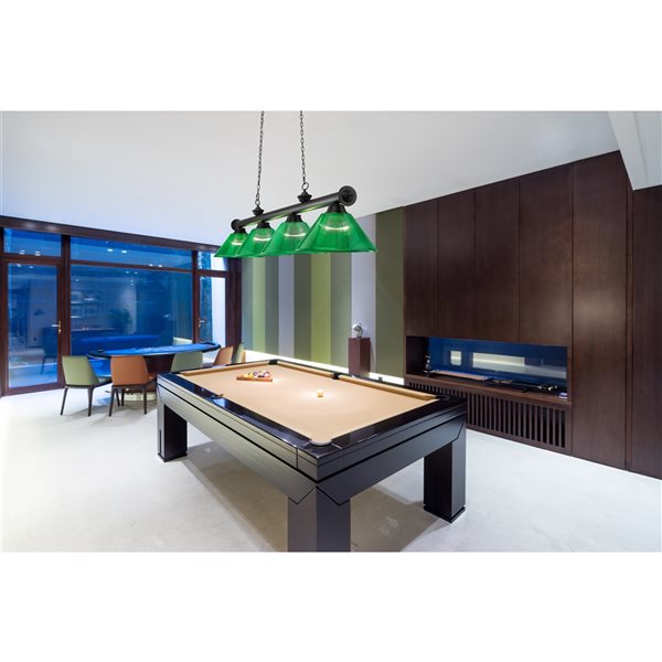 Z-Lite Cordon Matte Black 4-Light PVC Pool Table Lighting