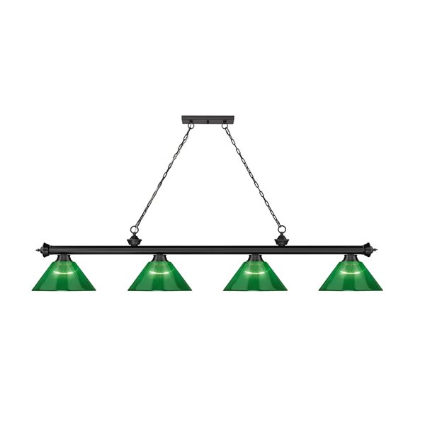 Z-Lite Cordon Matte Black 4-Light PVC Pool Table Lighting