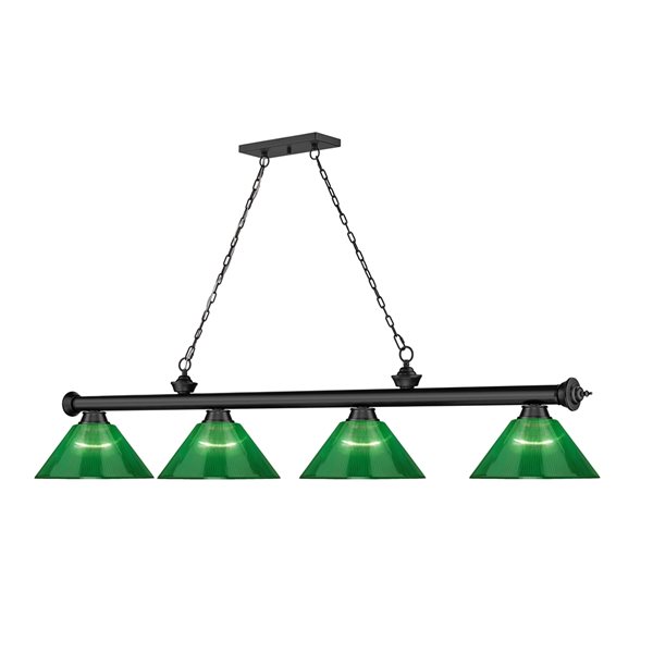 Z-Lite Cordon Matte Black 4-Light PVC Pool Table Lighting