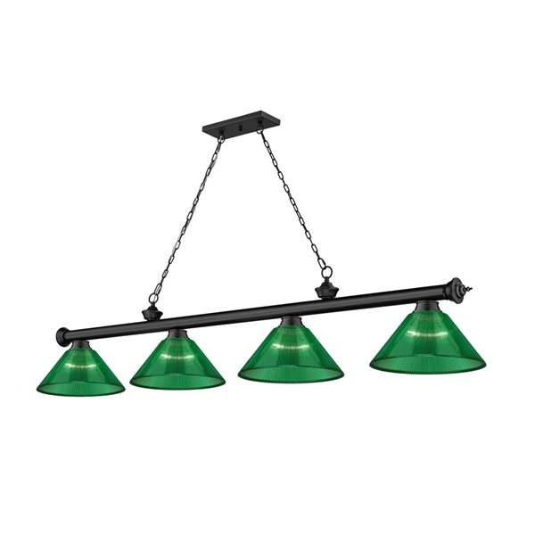 Z-Lite Cordon Matte Black 4-Light PVC Pool Table Lighting