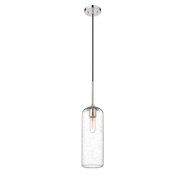 Z-lite Monty Brushed Nickel Mid-century Opal Glass Cylinder Halogen Medium (10-22 Inches) Pendant Light