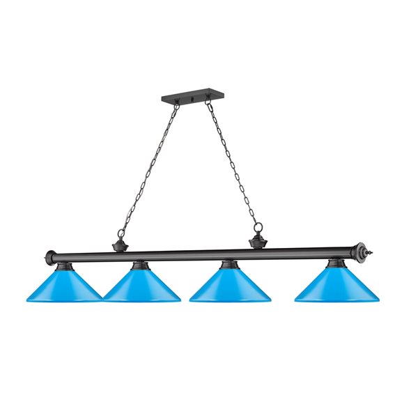Z-Lite Cordon Bronze Plated 4-Light Metal Pool Table Lighting
