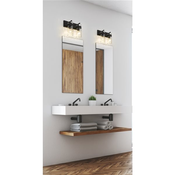 Z-lite Fontaine 2-light Black Traditional Vanity Light