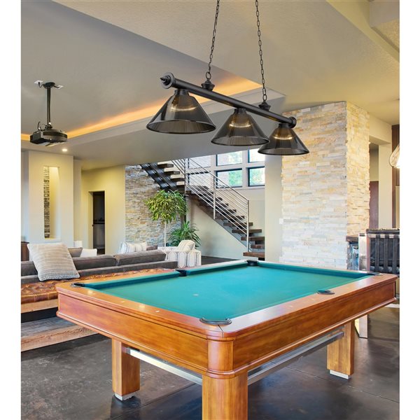 Z-Lite Cordon Matte Black 3-Light PVC Pool Table Lighting