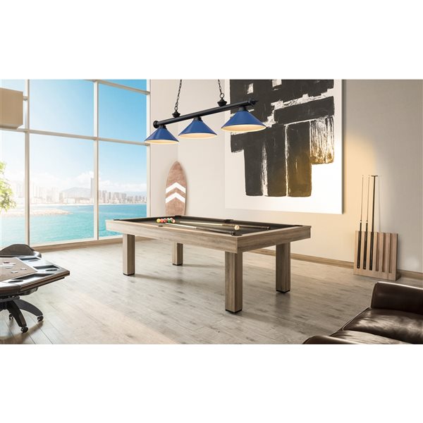 Z-Lite Cordon Matte Black 3-Light Metal Pool Table Lighting