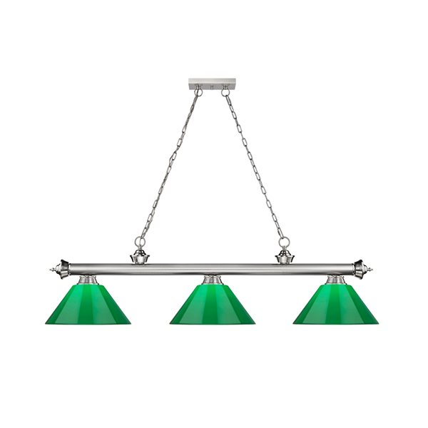 Z-Lite Cordon Brushed Nickel 3-Light PVC Pool Table Lighting