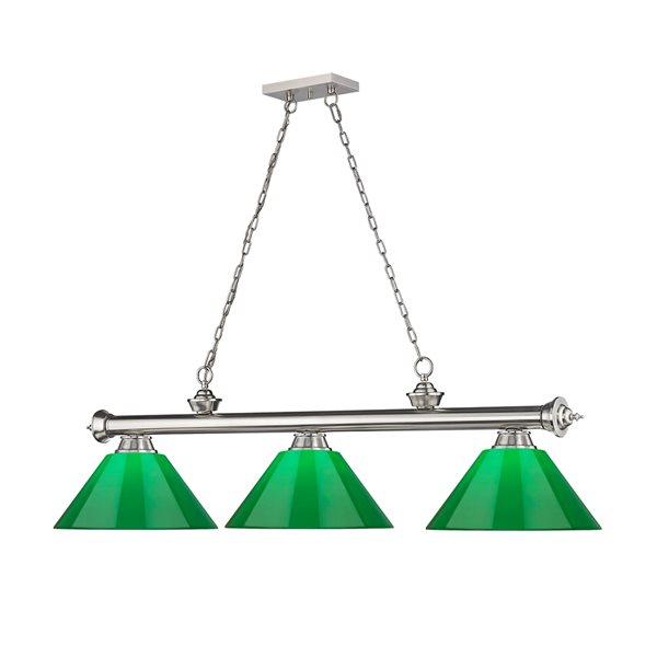Z-Lite Cordon Brushed Nickel 3-Light PVC Pool Table Lighting