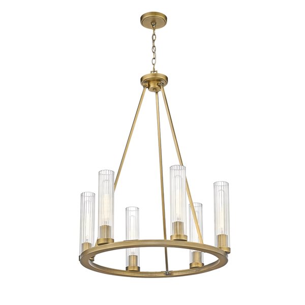 Z-Lite Beau 6-Light Rubbed Brass Traditional Chandelier 3031-6RB | RONA