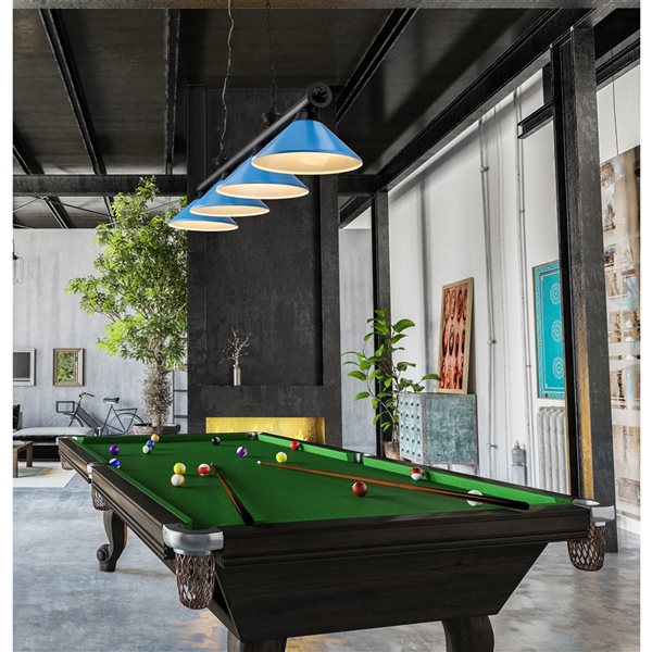 Z-Lite Cordon Matte Black 4-Light Metal Pool Table Lighting