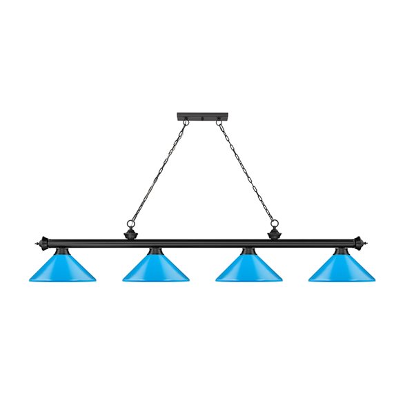 Z-Lite Cordon Matte Black 4-Light Metal Pool Table Lighting