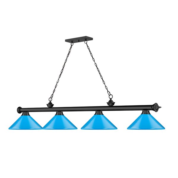 Z-Lite Cordon Matte Black 4-Light Metal Pool Table Lighting