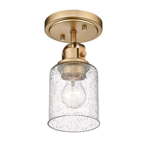 Z-Lite Kinsley 9.5-in x 5.25-in 1-Light Heirloom Gold Flush Mount Light