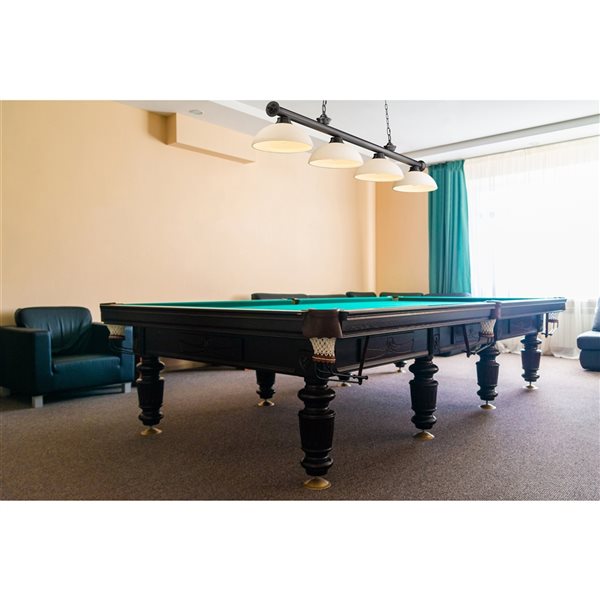 Z-Lite Cordon Bronze Plated 4-Light Frosted Pool Table Lighting