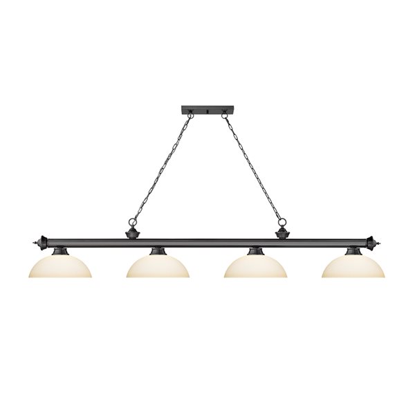 Z-Lite Cordon Bronze Plated 4-Light Frosted Pool Table Lighting