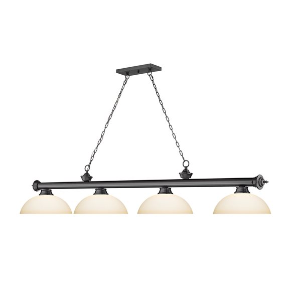 Z-Lite Cordon Bronze Plated 4-Light Frosted Pool Table Lighting