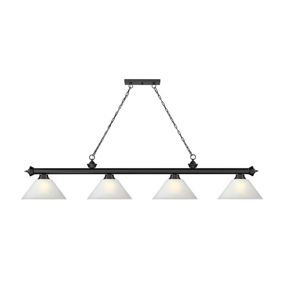 Z-Lite Cordon Matte Black 4-Light White Pool Table Lighting