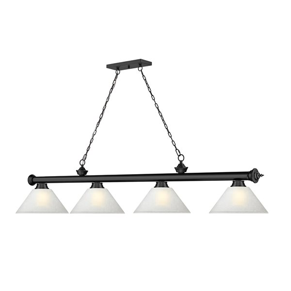 Z-Lite Cordon Matte Black 4-Light White Pool Table Lighting
