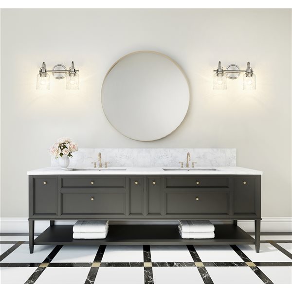 Z-lite Kinsley 2-light Nickel Traditional Vanity Light