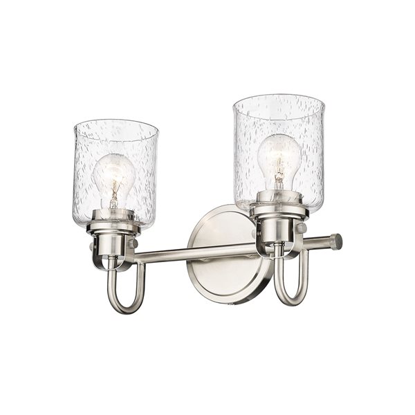 Z-lite Kinsley 2-light Nickel Traditional Vanity Light