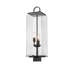 Z-lite Sana 3-Light 26.25-in Black Modern/contemporary Light Post Lantern