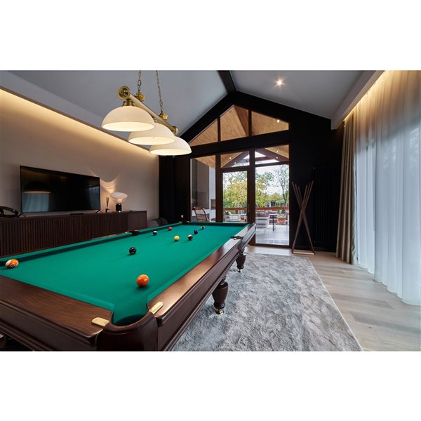 Z-Lite Cordon Rubbed Brass 3-Light Frosted Pool Table Lighting