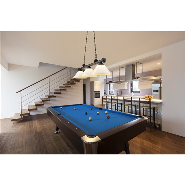 Z-Lite Cordon Matte Black 3-Light PVC Pool Table Lighting