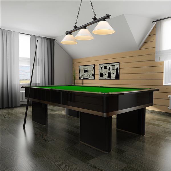 Z-Lite Cordon Matte Black 3-Light PVC Pool Table Lighting