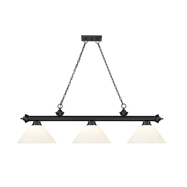 Z-Lite Cordon Matte Black 3-Light PVC Pool Table Lighting