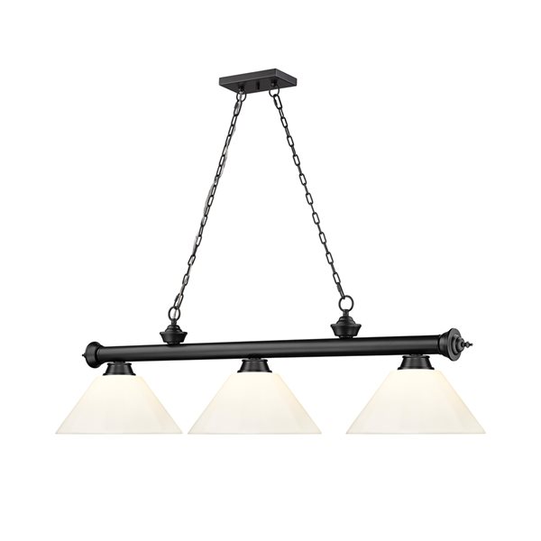 Z-Lite Cordon Matte Black 3-Light PVC Pool Table Lighting