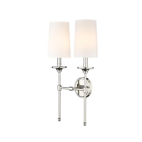 Z-lite Emily 13.75-in 2-light Polished Nickel Traditional Wall Sconce