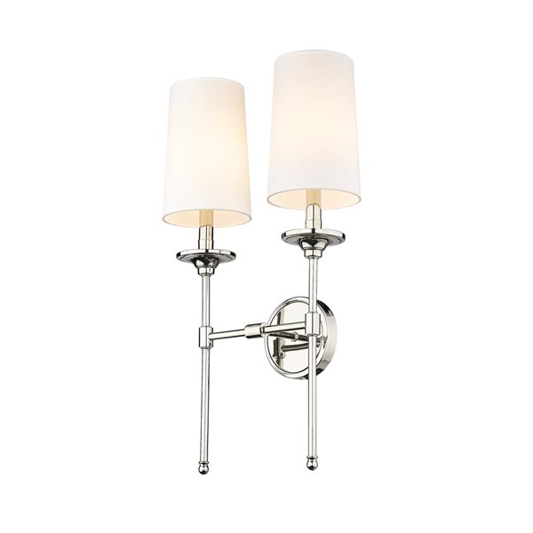 Z-lite Emily 13.75-in 2-light Polished Nickel Traditional Wall Sconce