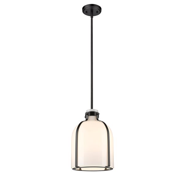 Z-Lite Pearson 9.75-in 1-Light Matte Black Farmhouse Chandelier