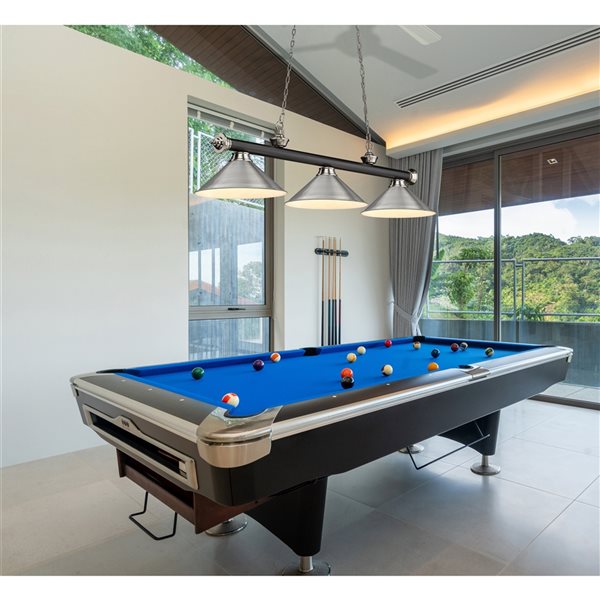 Z-Lite Cordon Matte Black and Brushed Nickel 3-Light Metal Pool Table Lighting