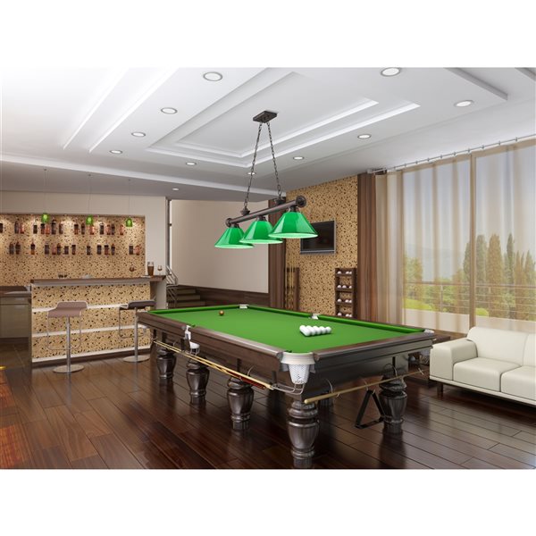 Z-Lite Cordon Bronze 3-Light PVC Pool Table Lighting