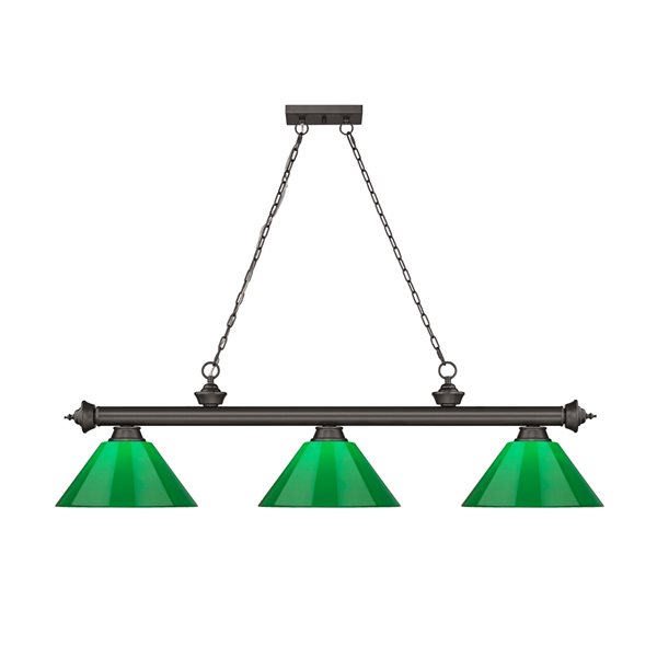 Z-Lite Cordon Bronze 3-Light PVC Pool Table Lighting