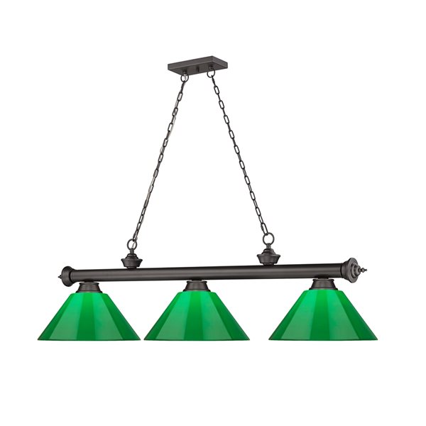 Z-Lite Cordon Bronze 3-Light PVC Pool Table Lighting