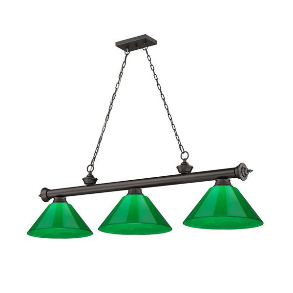 Z-Lite Cordon Bronze 3-Light PVC Pool Table Lighting