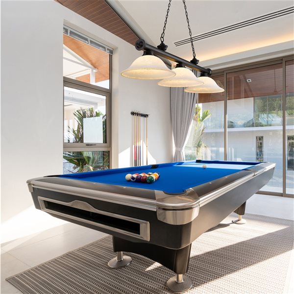 Z-Lite Cordon Matte Black 3-Light Marbleized Pool Table Lighting