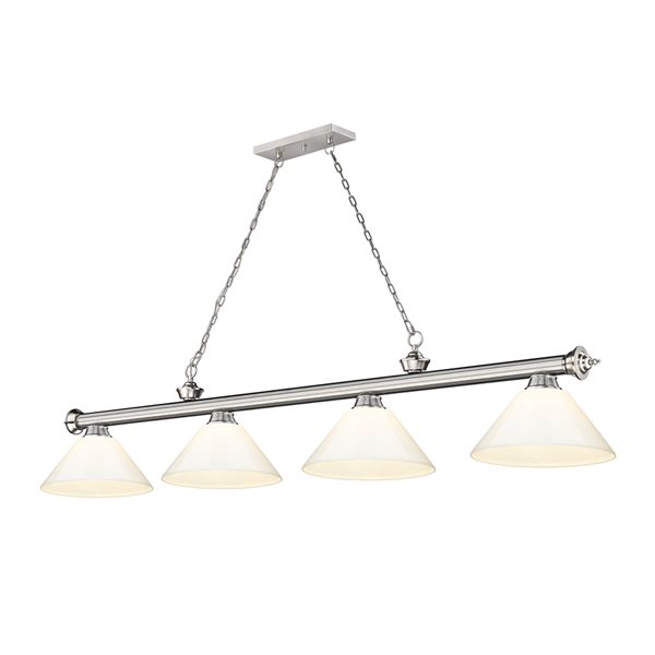 Z-Lite Cordon Brushed Nickel 4-Light White Pool Table Lighting 2306-4BN ...