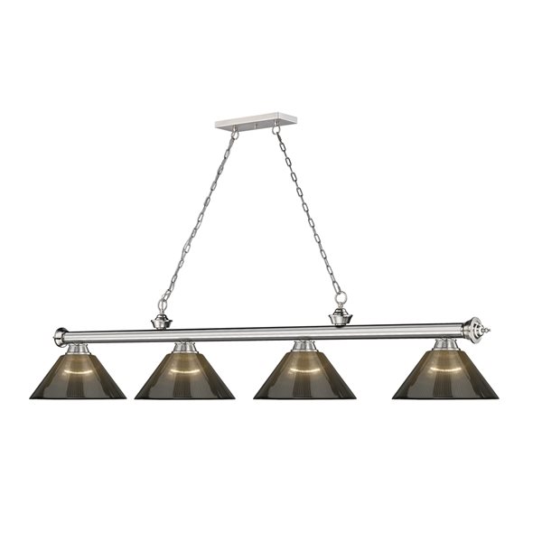 Z-Lite Cordon Brushed Nickel 4-Light PVC Pool Table Lighting 2306