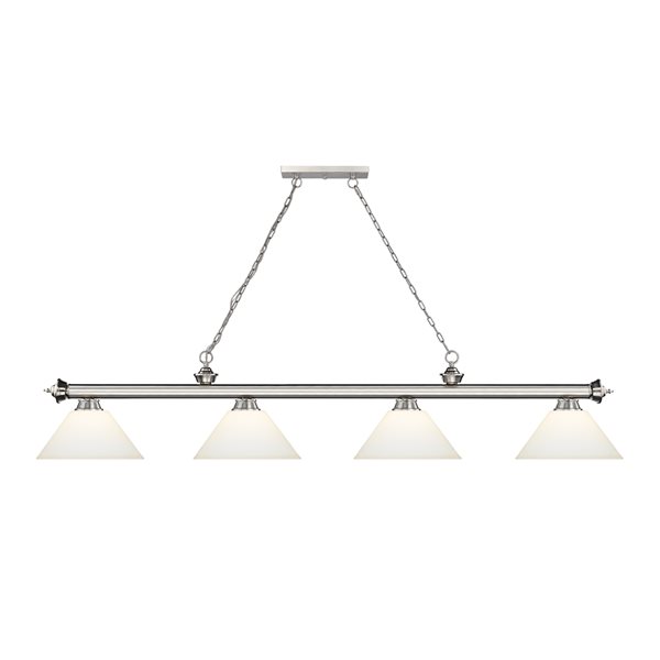 Z-Lite Cordon Brushed Nickel 4-Light Frosted Pool Table Lighting