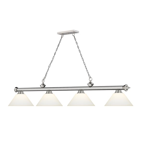Z-Lite Cordon Brushed Nickel 4-Light Frosted Pool Table Lighting