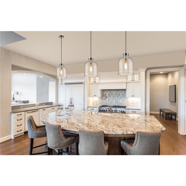 Z-Lite Pearson 9.5-in 1-Light Brushed Nickel Farmhouse Chandelier