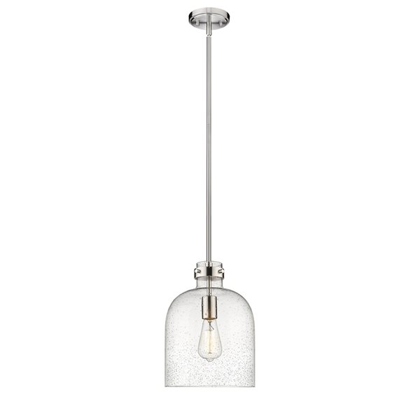 Z-Lite Pearson 9.5-in 1-Light Brushed Nickel Farmhouse Chandelier