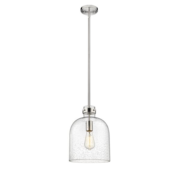 Z-Lite Pearson 9.5-in 1-Light Brushed Nickel Farmhouse Chandelier