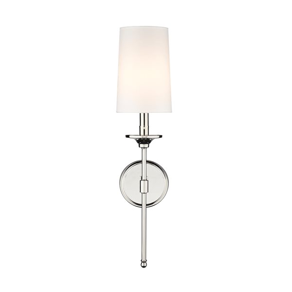 Z-lite Emily 5.5-in 1-light Polished Nickel Traditional Wall Sconce